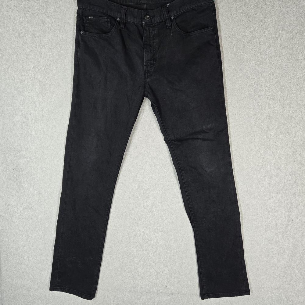 Fox Men Jeans Black 34 Denim Skinny 31.5" Inseam Stretch